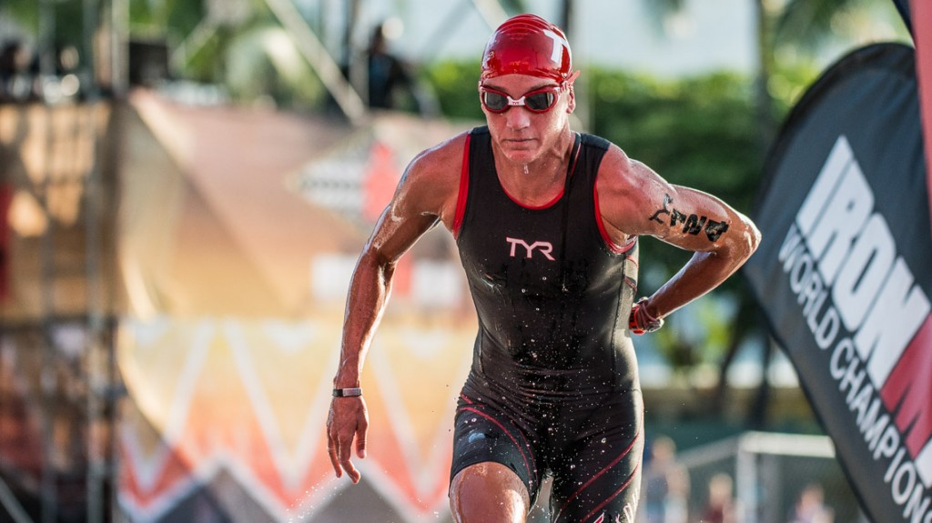 Amanda Stevens Swim Exit - Ironman 2014 World Championship