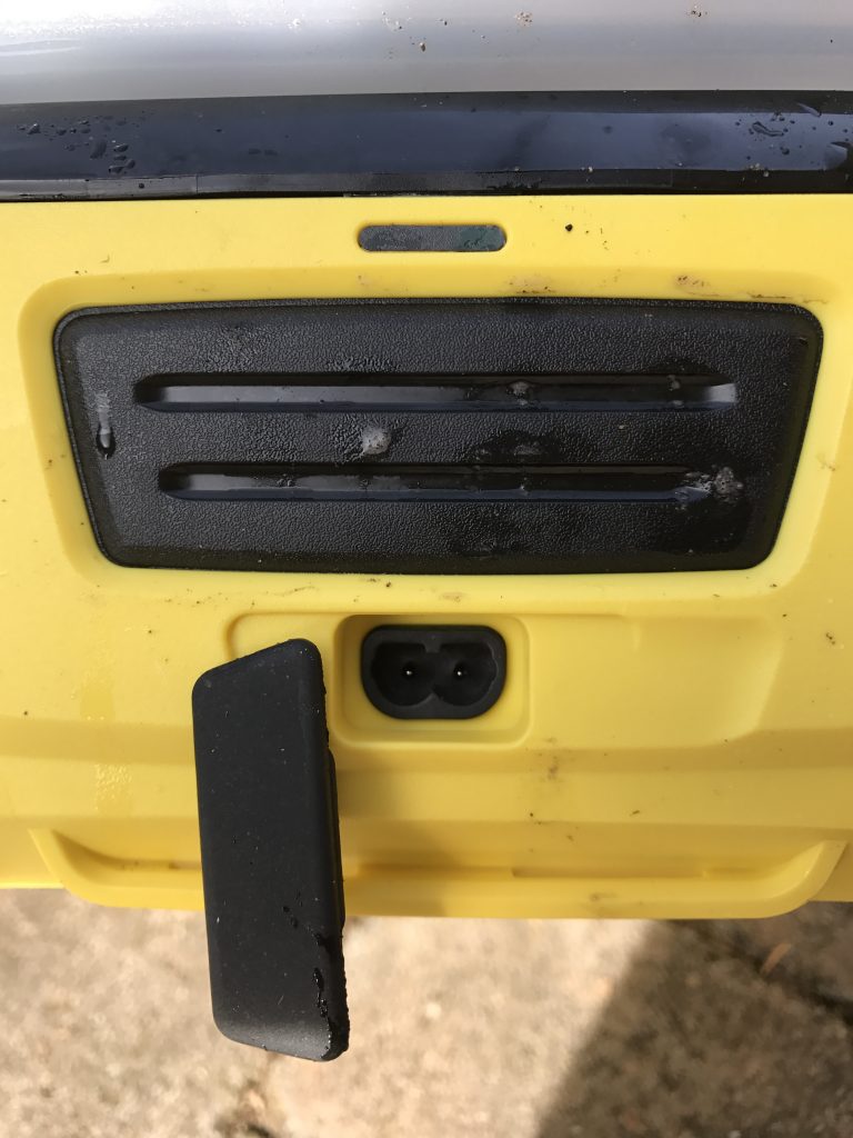 Kärcher OC3 Mobile Outdoor Cleaner - Charge socket, behind waterproof seal